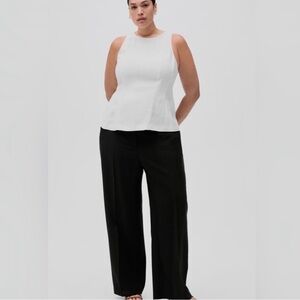Mango Classic Black Wide Leg Trousers